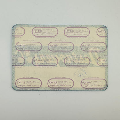 Backside of pass showing intact backing and mint condition. 