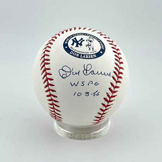 Baseball with autograph and logo on a white background