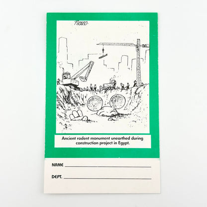 Backside of pass showing comic of construction site. 