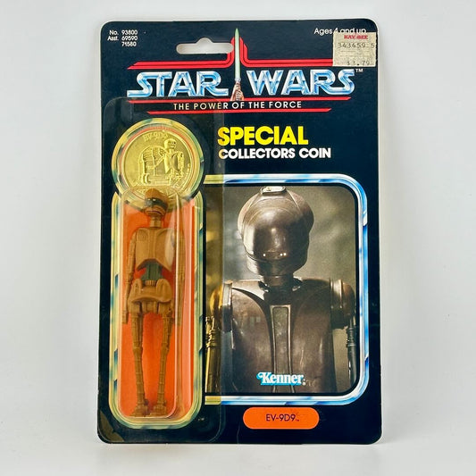Star Wars action figure with coin in packaging on a white background