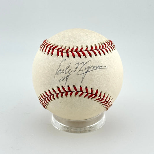 Baseball with a signature on a white background