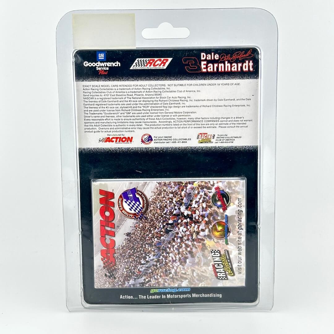 A packaged Dale Earnhardt '96 NASCAR Winston Cup Series championship diecast car in its original packaging. 