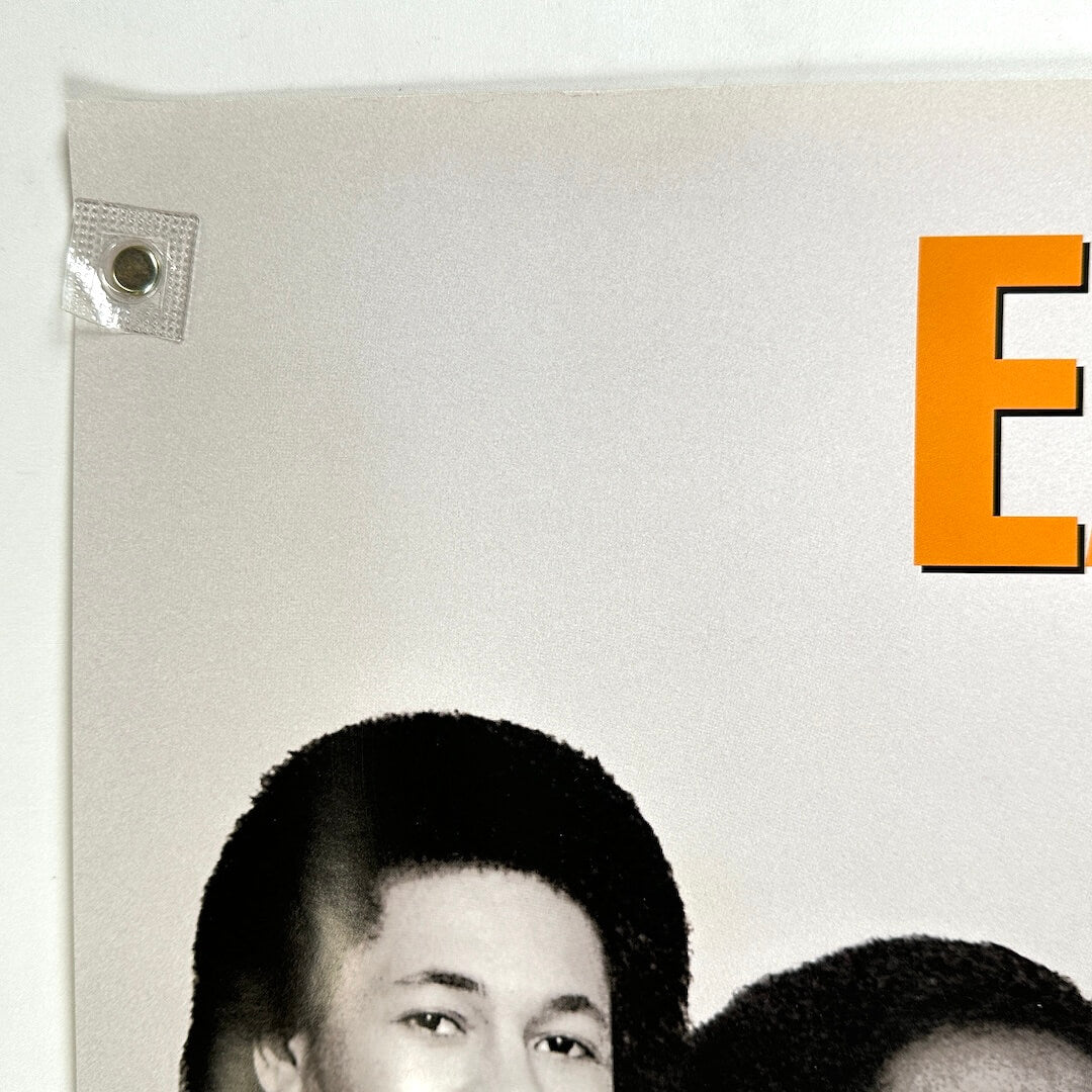 Top left corner of poster with good edges and sharp corner. 