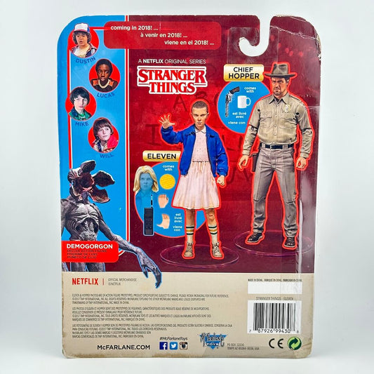 Back view of a McFarlane Toys Stranger Things Demogorgon 6-inch action figure in its original blister packaging.