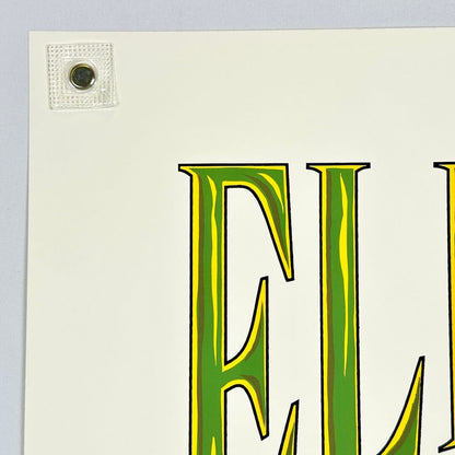 Top left corner of poster showing crisp corner and clean edges. 