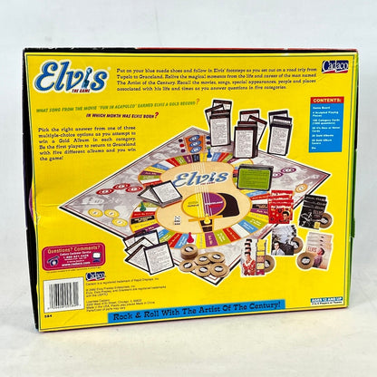 Elvis-themed board game box with colorful graphics and text on a white background