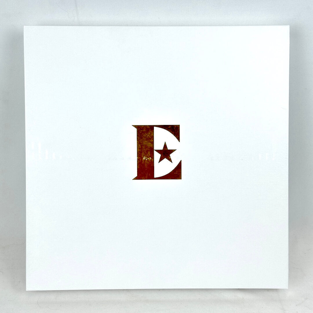 Decorative letter 'E' with a star design on a white background