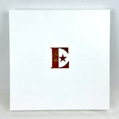 Decorative letter 'E' with a star design on a white background