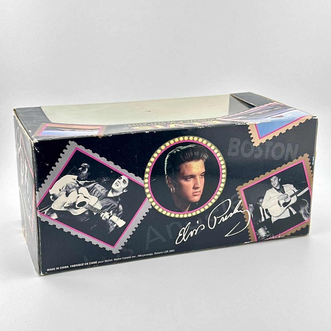 Box with images and signature of a famous musician on a white background
