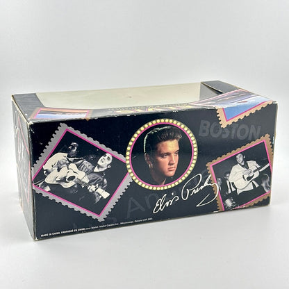Box with images and signature of a famous musician on a white background