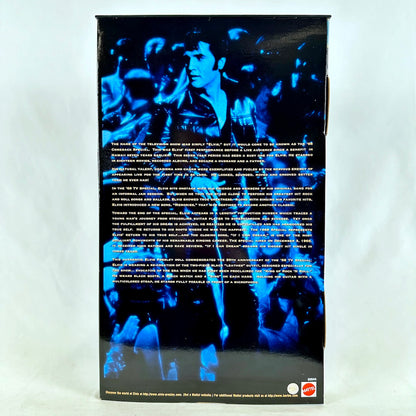 Product packaging with blue and black design featuring Elvis, on a white background
