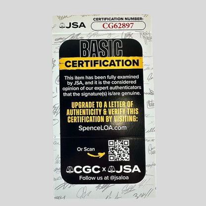 JSA certificate card against white background.