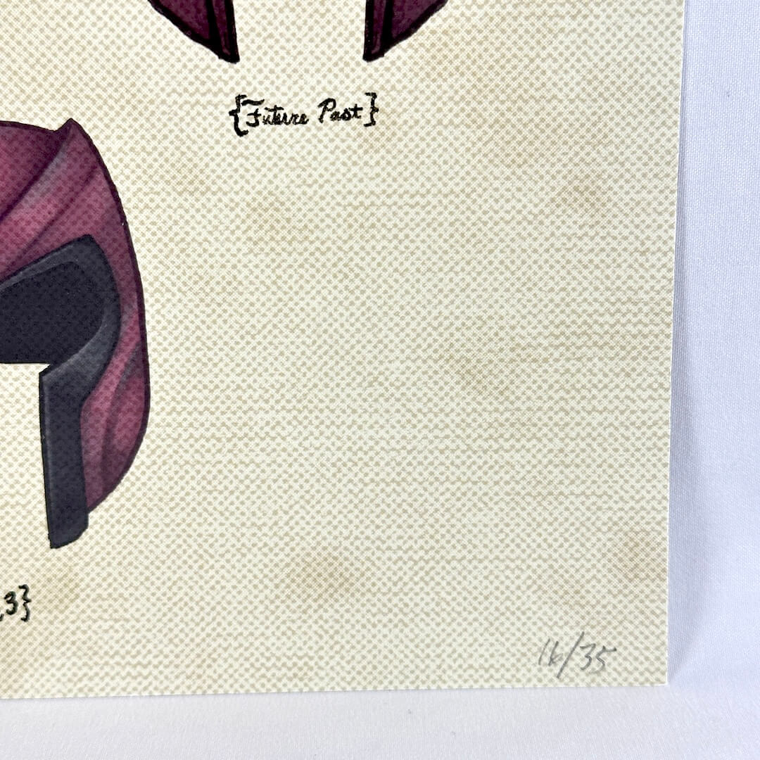 Lower right corner of print with undamaged corner and edges, featuring print number in pencil. 