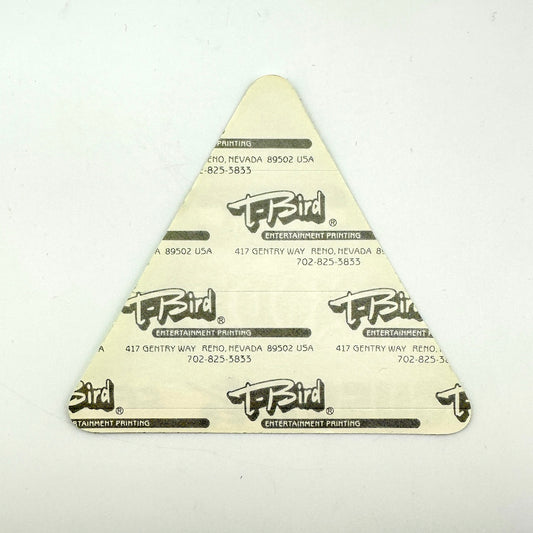 Backside of backstage pass showing intact paper backing and no damage. 