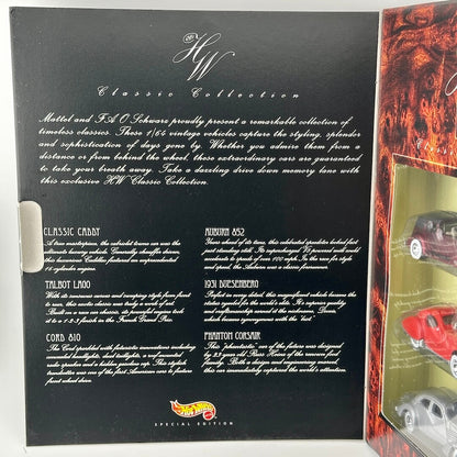 Hot Wheels Classic Collection special edition display box showing printed insert card.