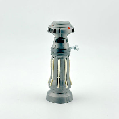 Gray robot figure on white background.