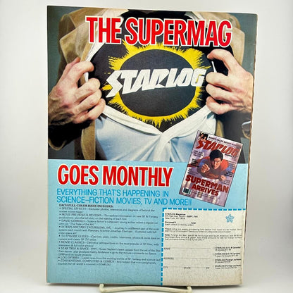 Back cover of magazine with Starlog advertisement. 
