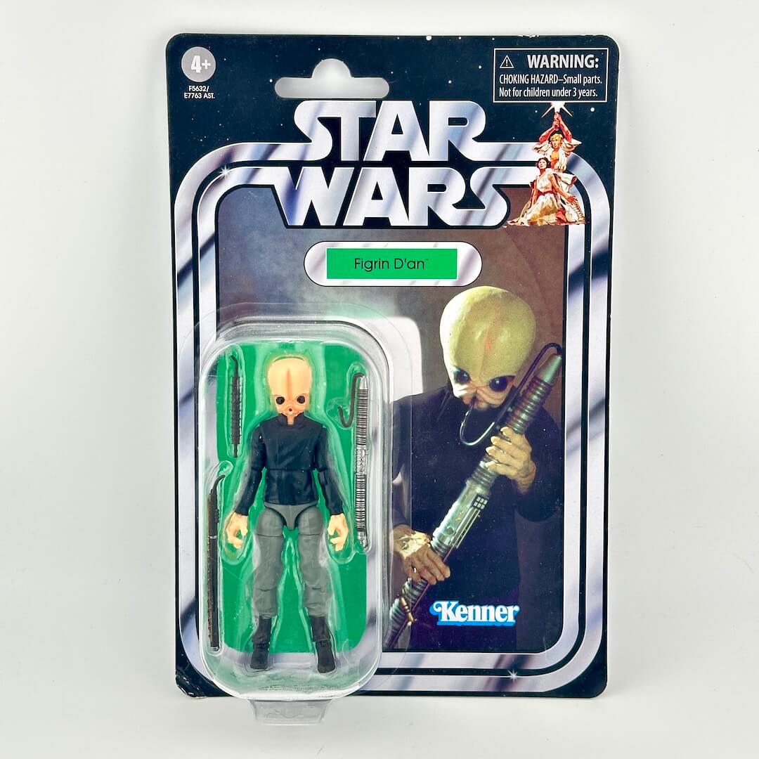 Star Wars Kenner action figure in its original retro-style carded packaging, featuring a bubble window. 