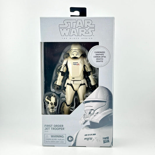 Star Wars action figure in original retail window packaging featuring figure in all white armor with accessories. 