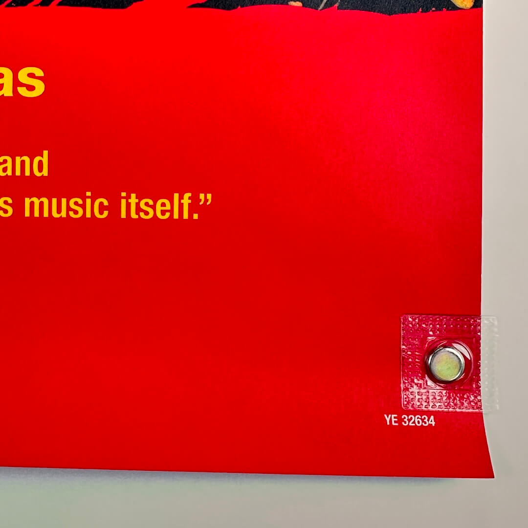 Bottom right corner of poster with good edges and corner.