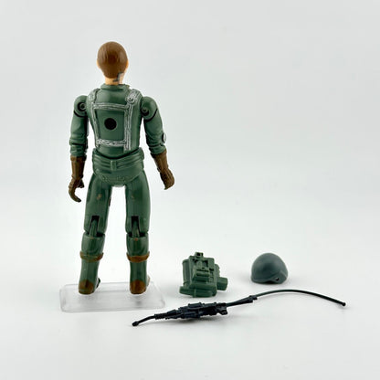 GI Joe action figure with accessories against white background. 