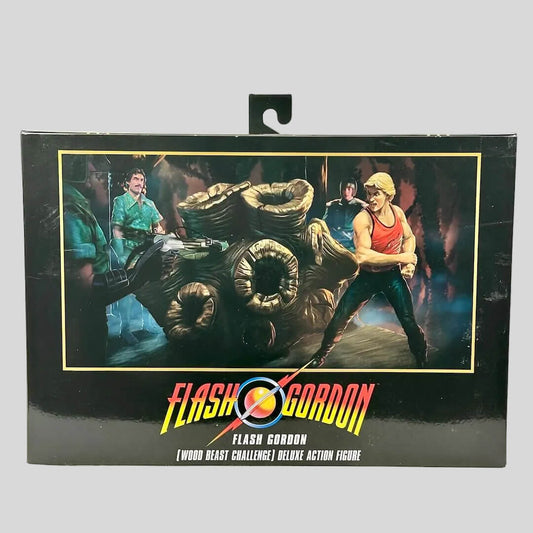 Flash Gordon action figure packaging with character illustration and logo.