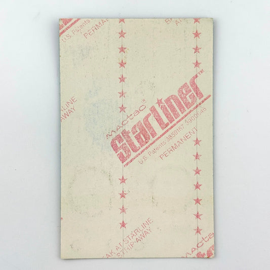 Backside of pass to show unused adhesive. 