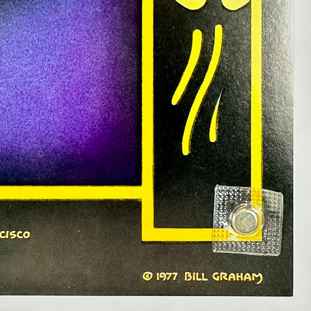 Bottom right corner of poster with crisp corner and clean edges, in mint condition. 