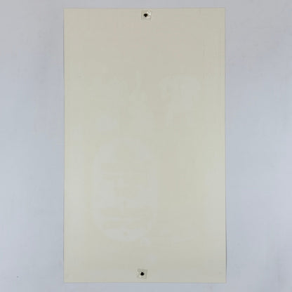 Backside of white poster showing zero damage against white background. 