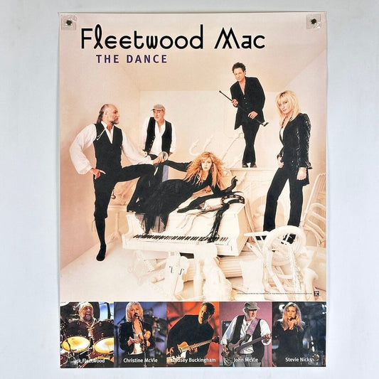 Fleetwood Mac album cover with band members and text on a light gray background