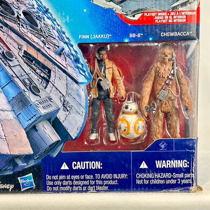 Close-up of included action figures in window in retail box. 