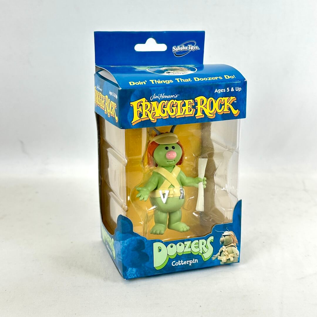 Fraggle Rock Doozer toy figure in packaging on a white background