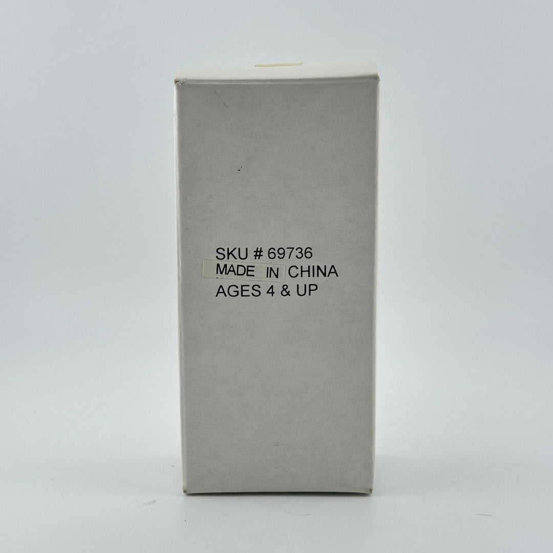 Gray box with text 'SKU #69736, Made in China, Ages 4 & Up' on a white background