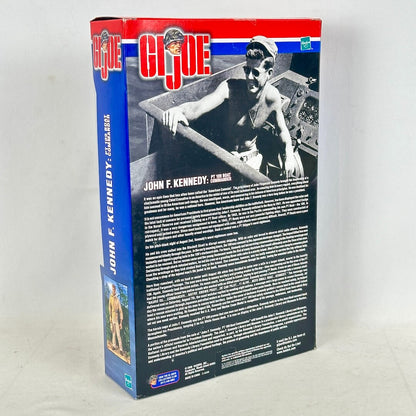 G.I. Joe John F. Kennedy action figure box with text and images on a white background