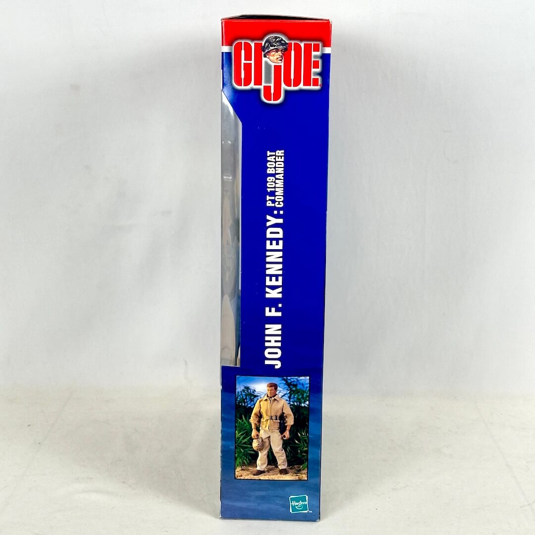 G.I. Joe John F. Kennedy action figure packaging on a white background