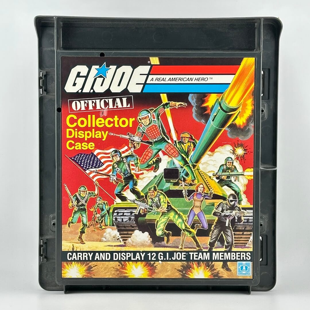 G.I. Joe collector display case on a gray background