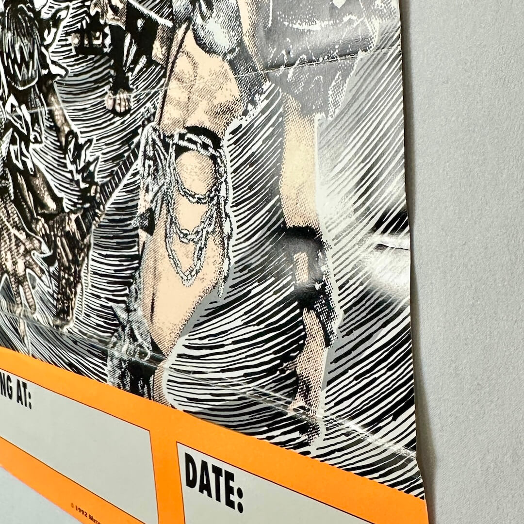 Side view of poster to show creases and condition. 