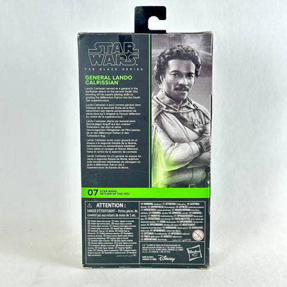 Star Wars action figure box, showing the back of the packaging with character details, & product text.