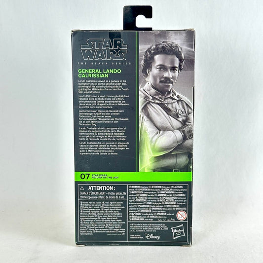 Star Wars action figure box, showing the back of the packaging with character details, & product text.
