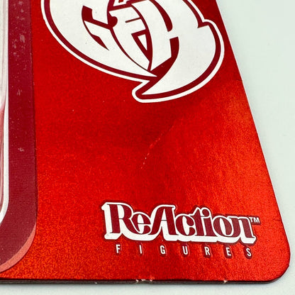 Close-up of bottom right corner with slight crease to card back. 