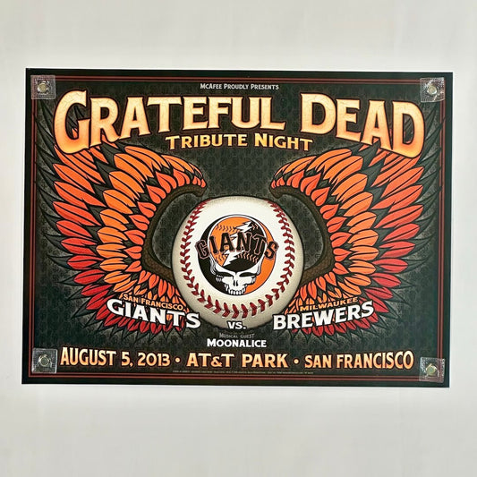 Promotional poster for a Grateful Dead tribute night featuring Giants vs. Brewers at AT&T Park, San Francisco.