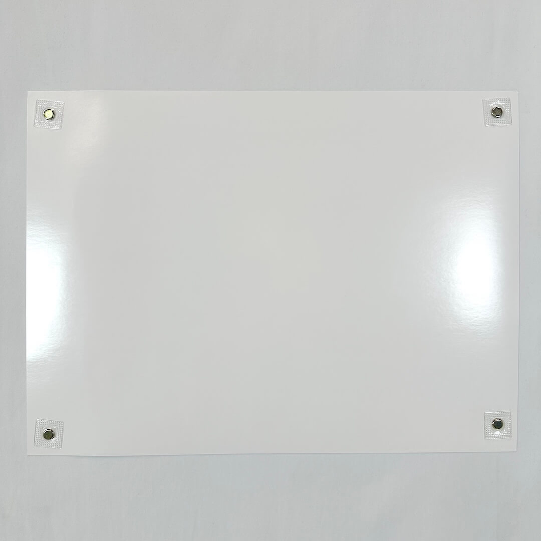 Backside of white poster to show pristine condition. 