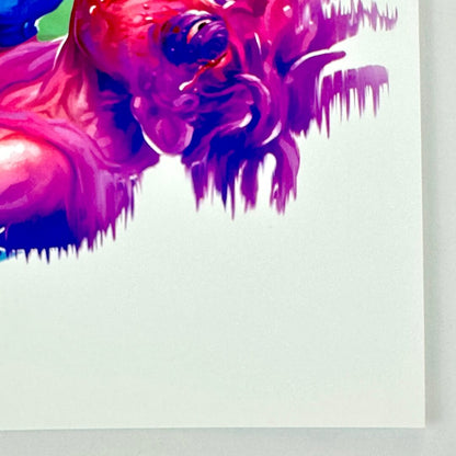 Lower right corner of print showing undamaged corner and edges. 