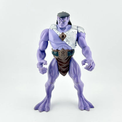 Purple humanoid gargoyle figure with armor on white background. 