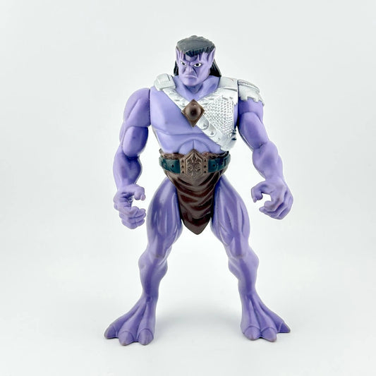 Purple humanoid gargoyle figure with armor on white background. 