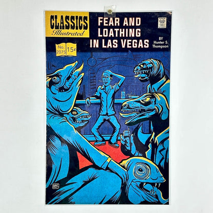 Vintage comic book cover for 'Fear and Loathing in Las Vegas' by Hunter S. Thompson. 
