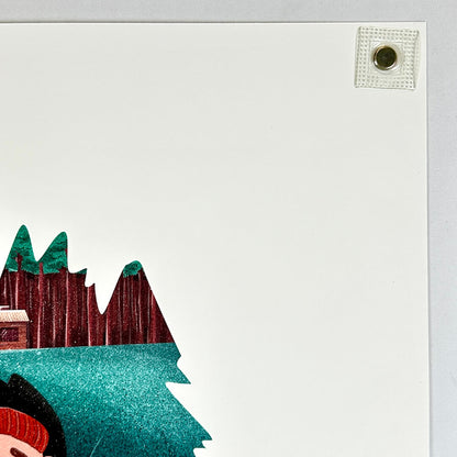 Upper right corner of print with undamaged corner and edges. 