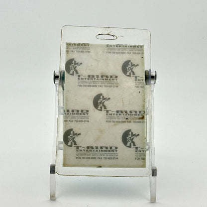 Backside of laminated pass to show T-Bird Entertainment information. 