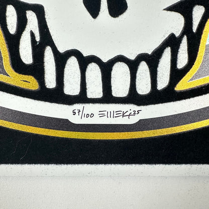 Close-up of signature and poster number at bottom center of poster. 