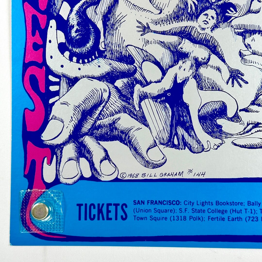 Bottom left corner of poster in excellent condition, slight corner wear. 